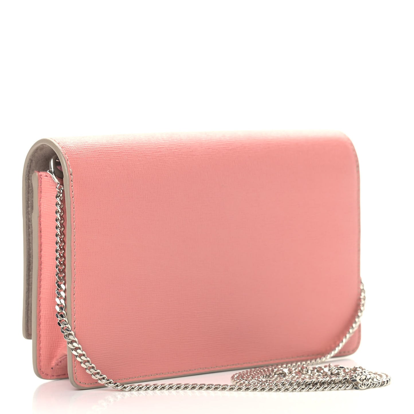 Vitello Elite Crystal Eye Monster Tube Wallet on Chain Grigio Polvere Ribes Multicolor
