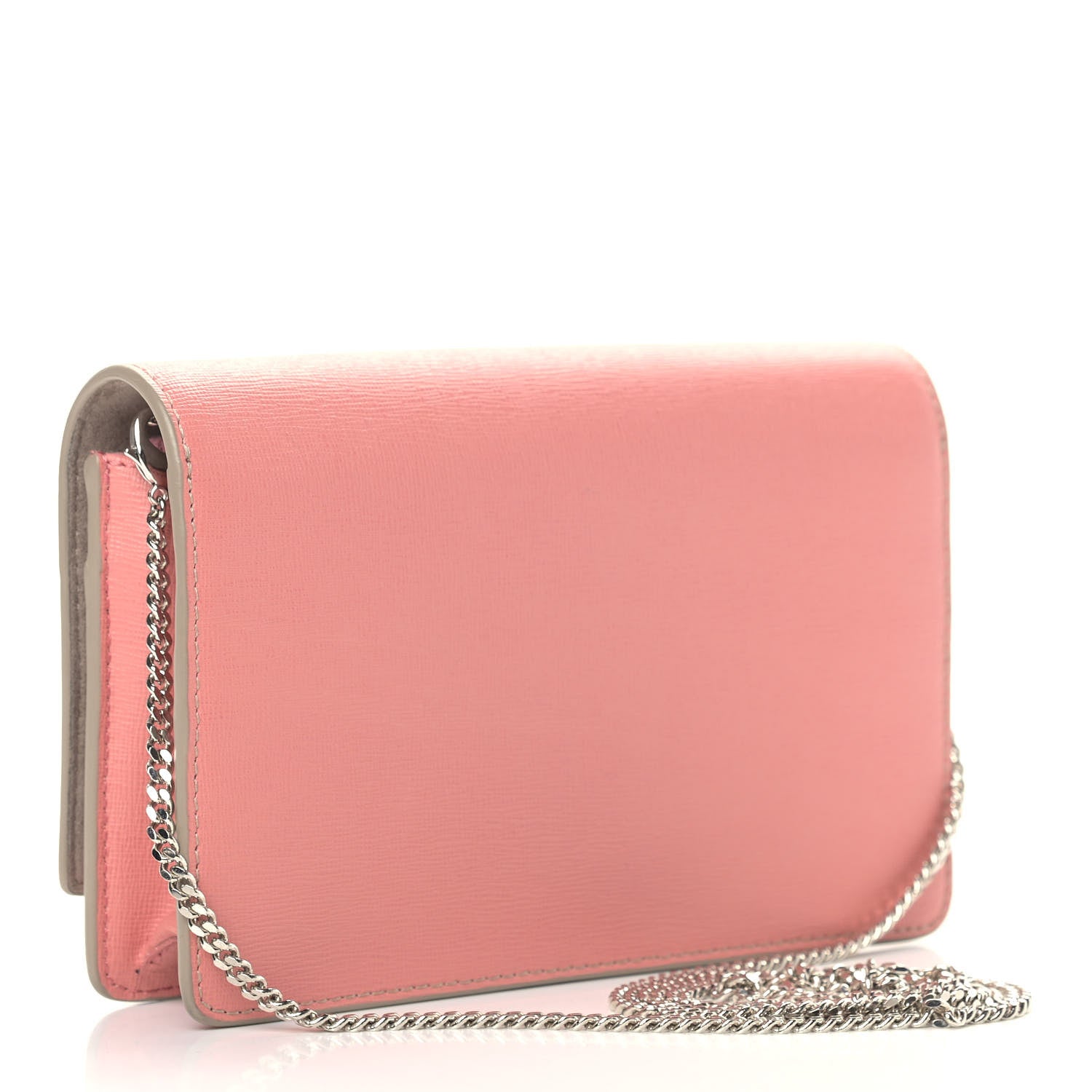 Fendi Vitello Elite Crystal Eye Monster Tube Wallet on Chain Grigio Polvere Ribes Multicolor 2 of 11