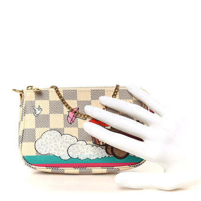 Louis Vuitton Damier Azur 2015 Christmas Animation Mini Pochette Accessories 2 of 11