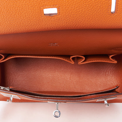 Hermes Taurillon Clemence Jypsiere 28 Orange 7 of 11