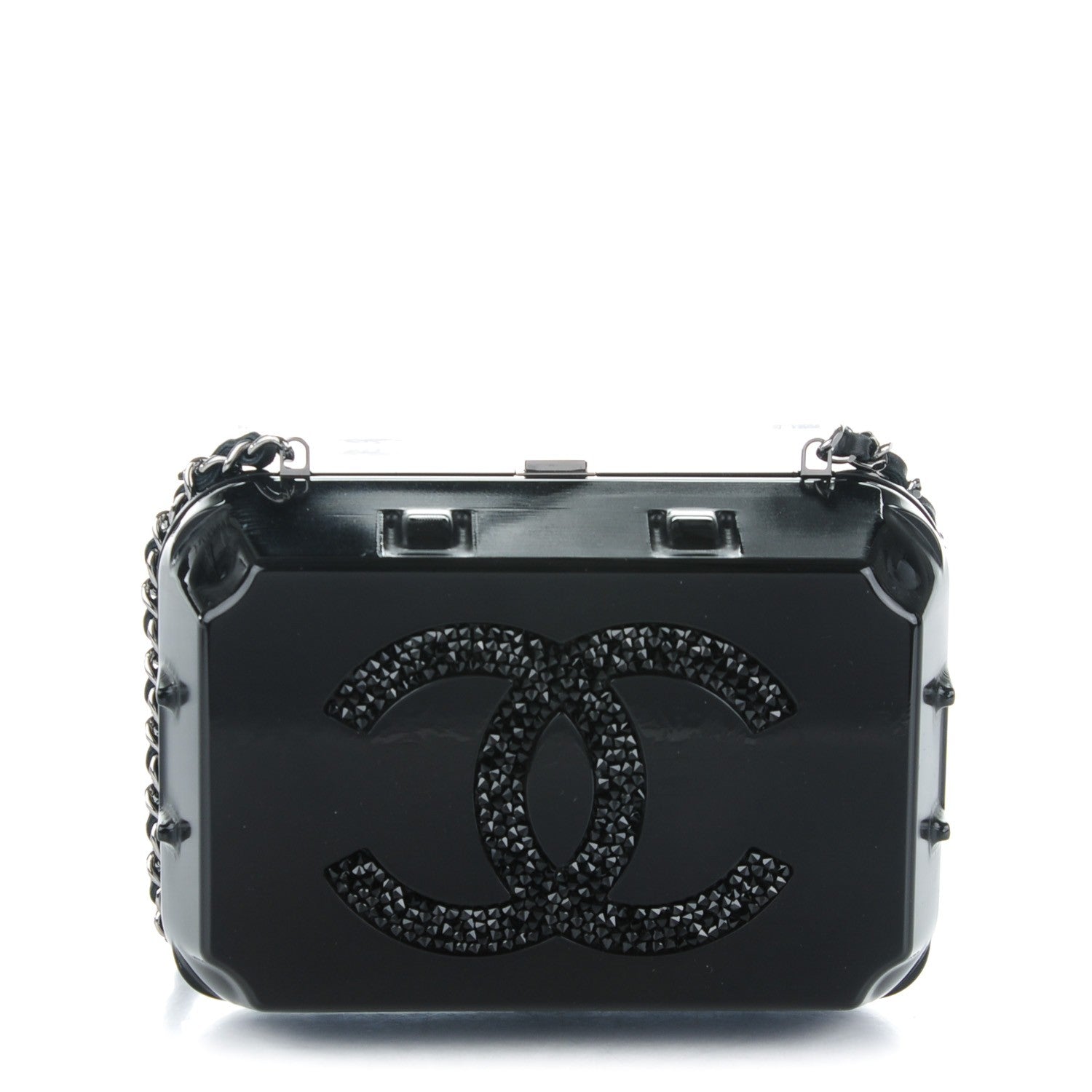 Chanel Plexiglass Grocery By Egg Carton Jewelry Box Clutch Black 1 of 8