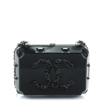 Chanel Plexiglass Grocery By Egg Carton Jewelry Box Clutch Black 1 of 8