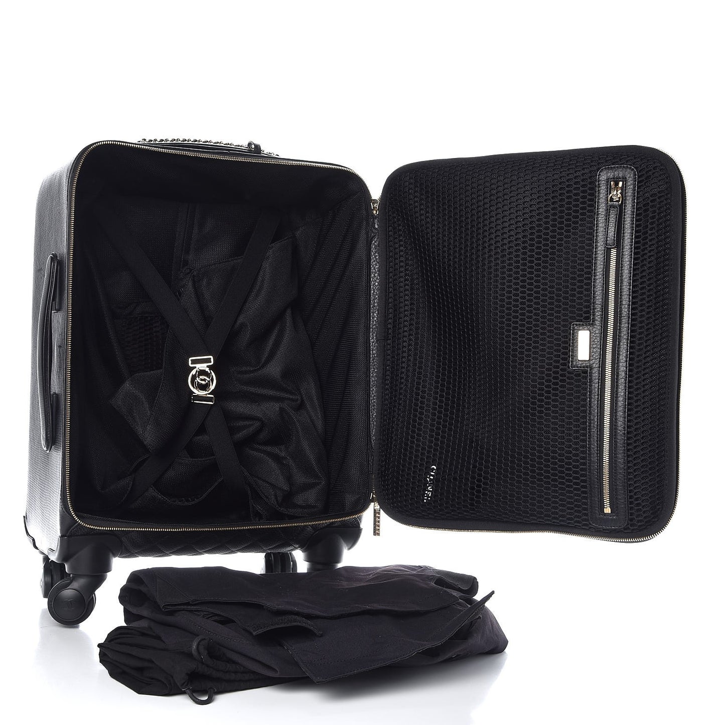 Calfskin Quilted Coco Case Trolley Black