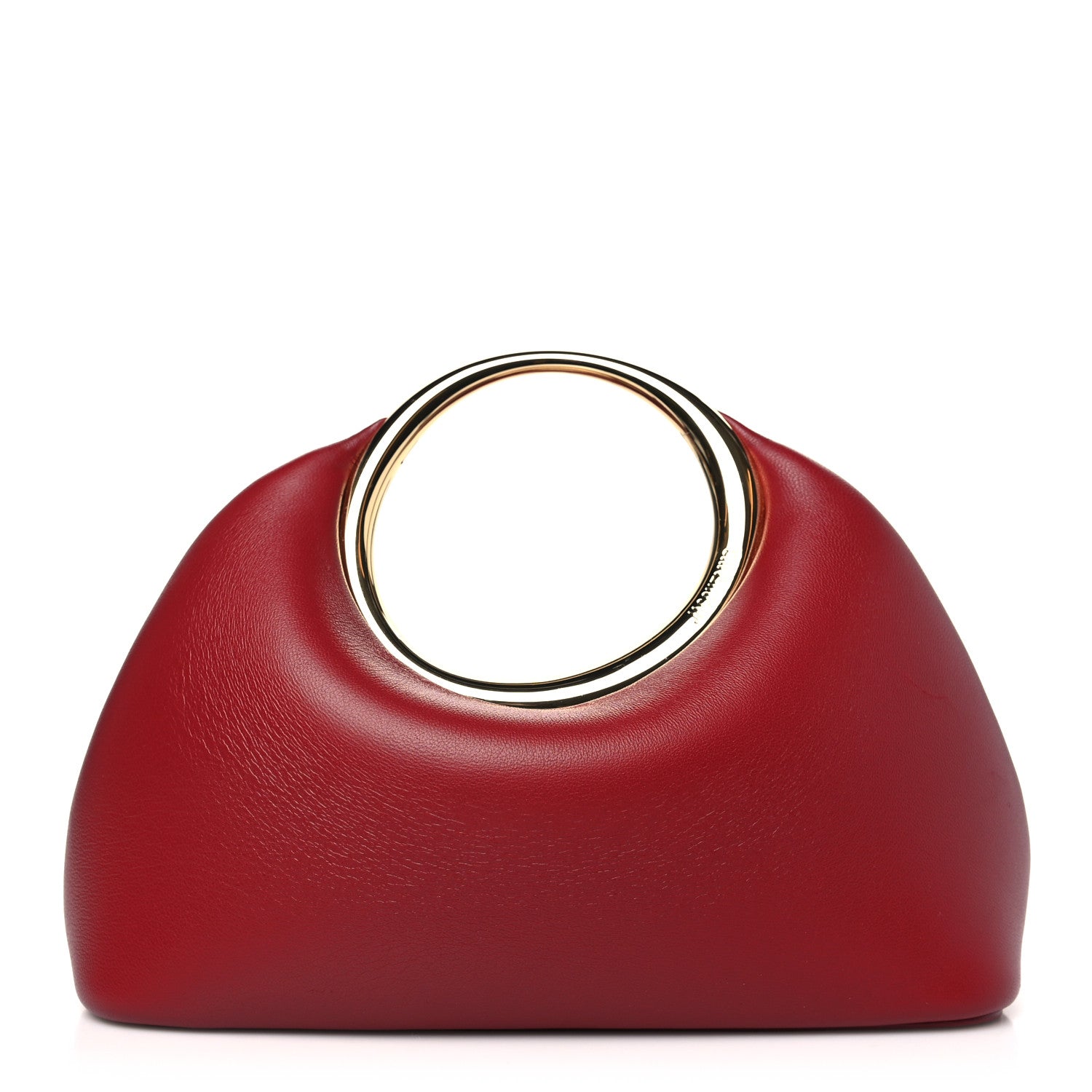 Jacquemus Lambskin Le Petit Calino Ring Top Handle Bag Dark Red 1 of 9