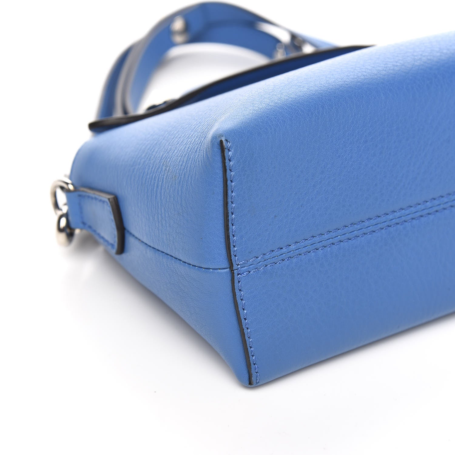 Fendi Vitello Dolce Mini By The Way Boston Bag Blue Royal 7 of 9