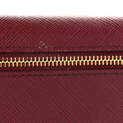 Prada Saffiano Metal Continental Flap Wallet Cerise Petal 8 of 9