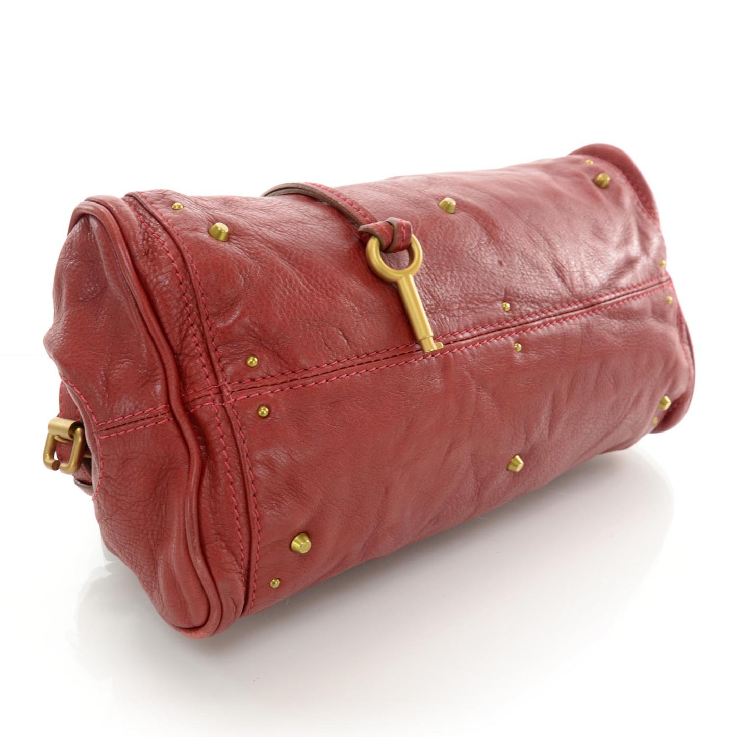 Leather Paddington Satchel Red
