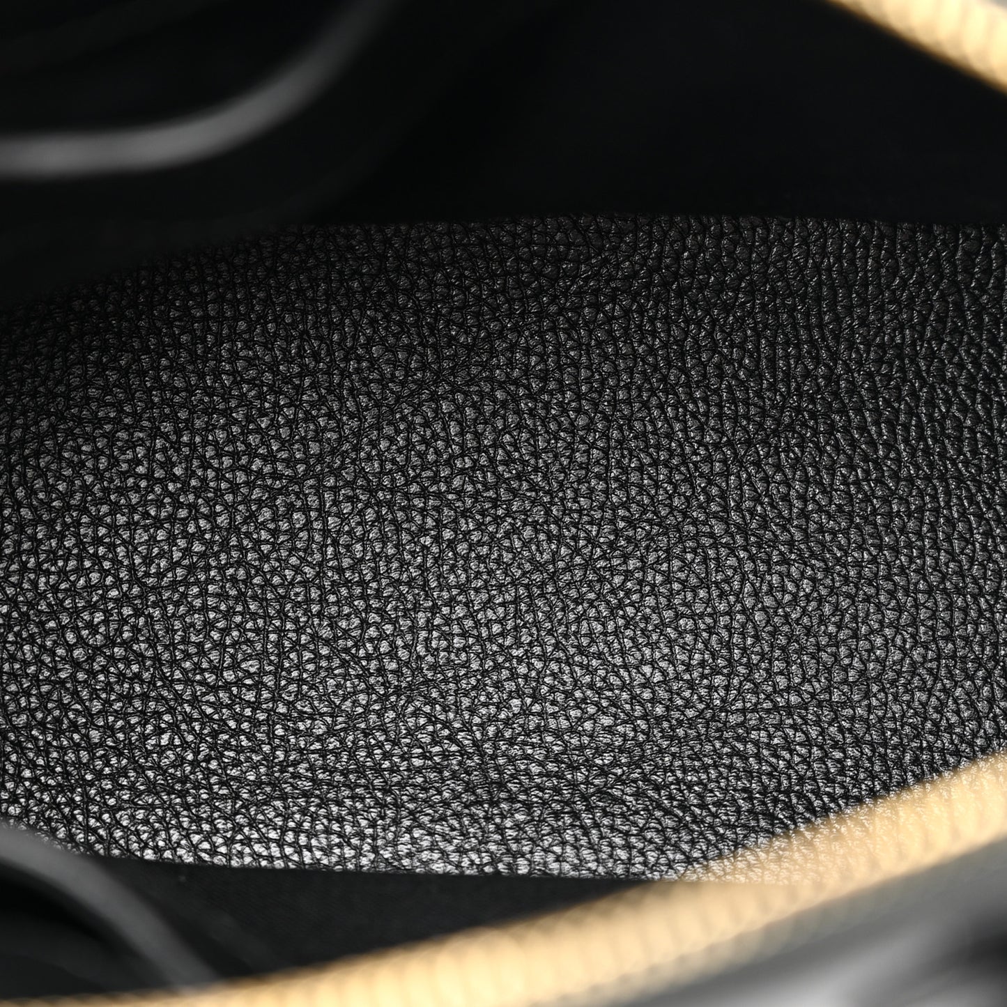 Grained Calfskin Logo XXS Ville Top Handle Bag Black White
