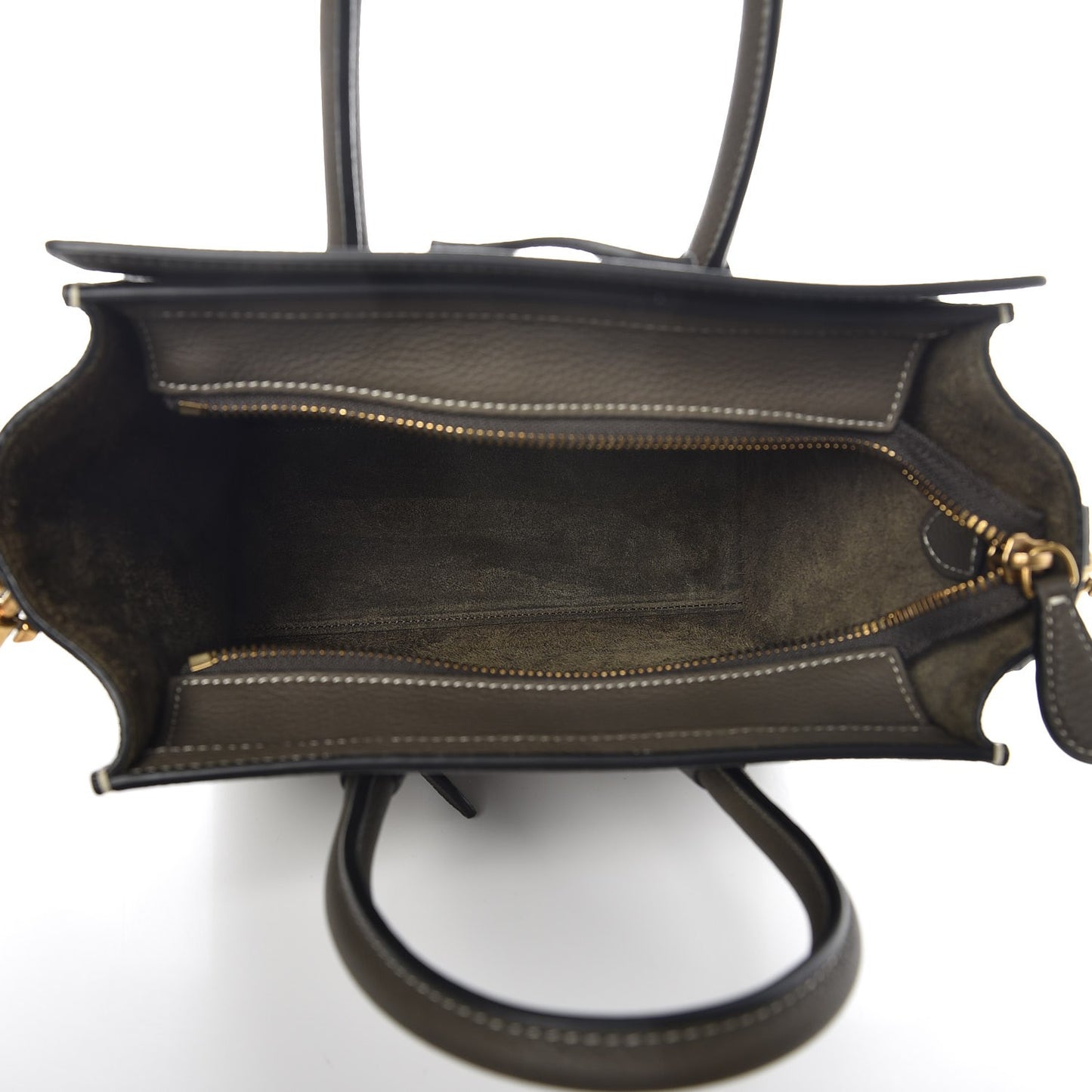 Drummed Calfskin Nano Luggage Stone