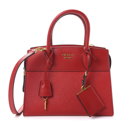 Prada Saffiano City Calf Small Esplanade Tote Rosso 1 of 9