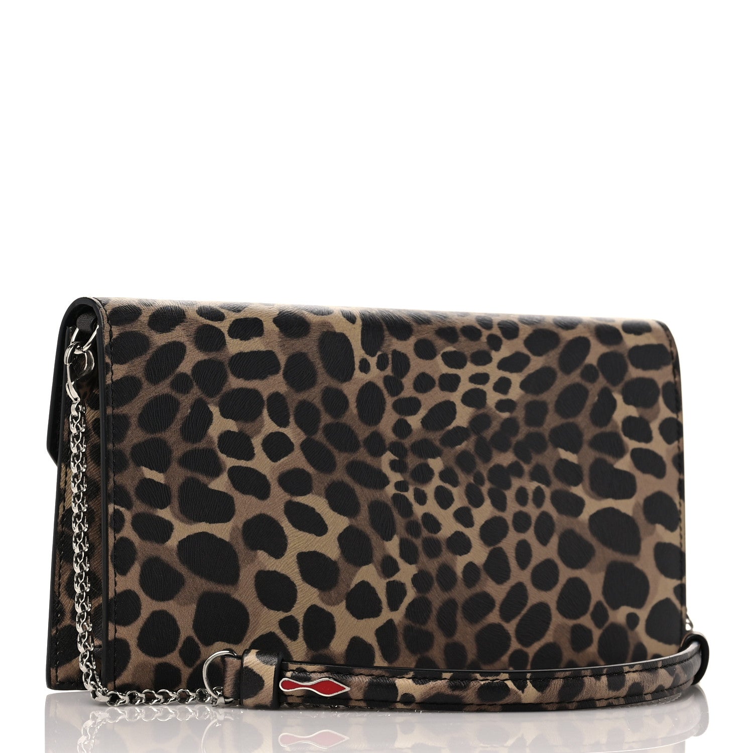 Christian Louboutin Metallic Calfskin Leopard Print Loubi54 Crossbody Clutch Gold 3 of 8