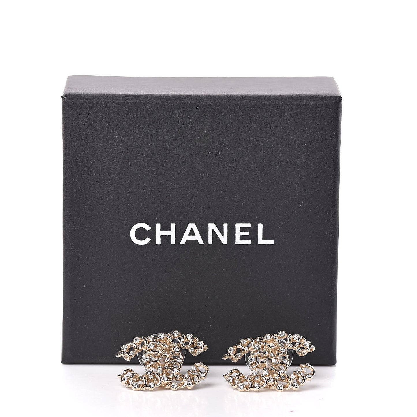 Crystal Mini CC Earrings Gold