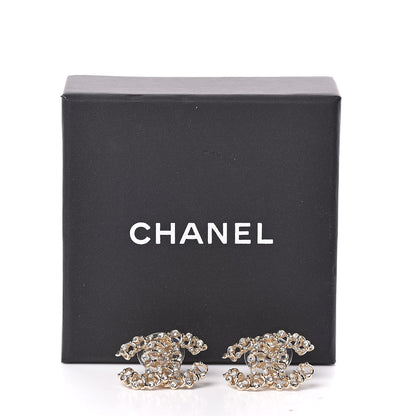 Chanel Crystal Mini CC Earrings Gold 5 of 5