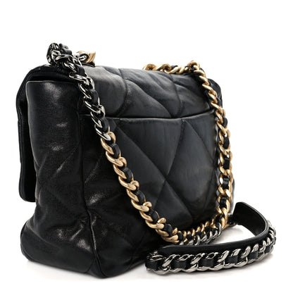 Chanel Goatskin Quilted Large Chanel 19 Flap Black 3 of 10