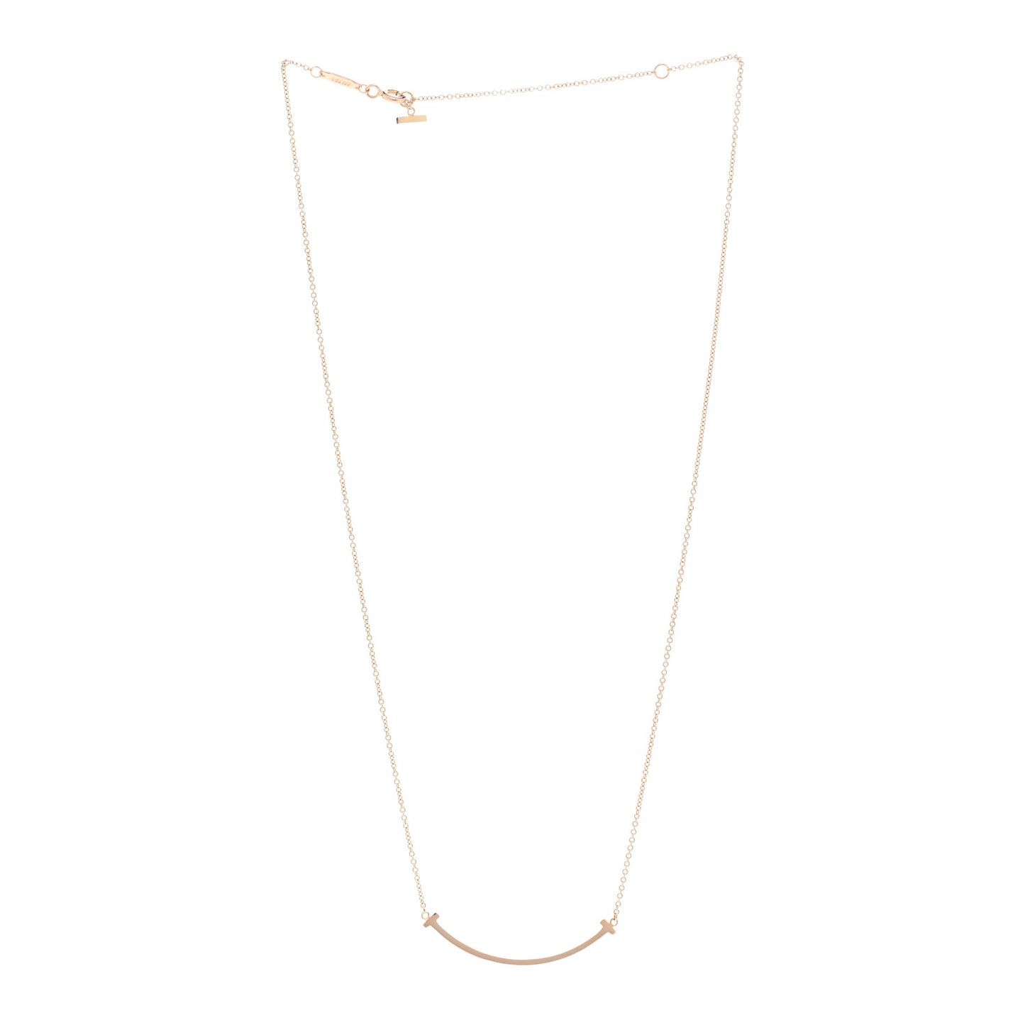 18K Yellow Gold Small T Smile Pendant Necklace