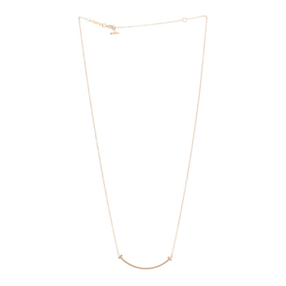 Tiffany 18K Yellow Gold Small T Smile Pendant Necklace 3 of 4