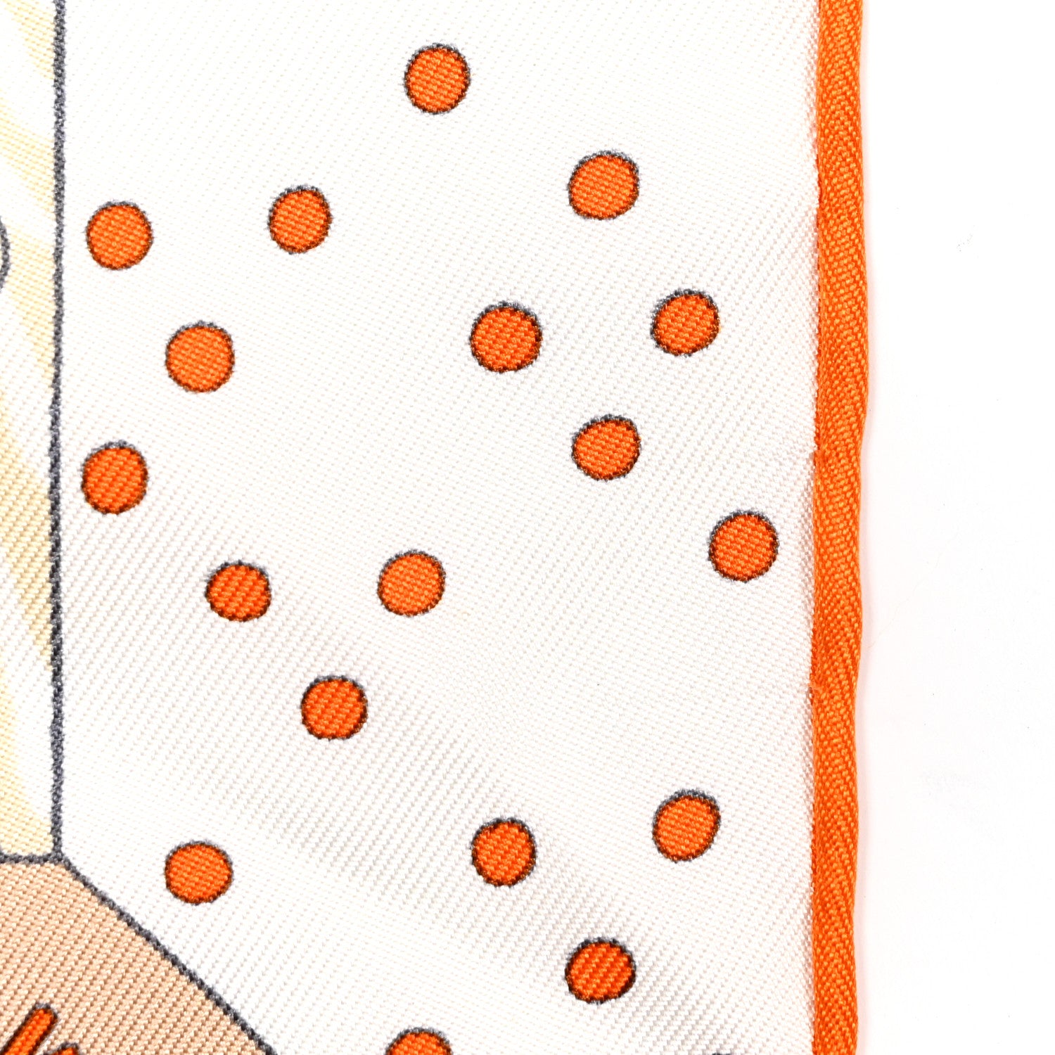 Hermes Silk Le Premier Chant Scarf 90 Orange White Bleu 6 of 7