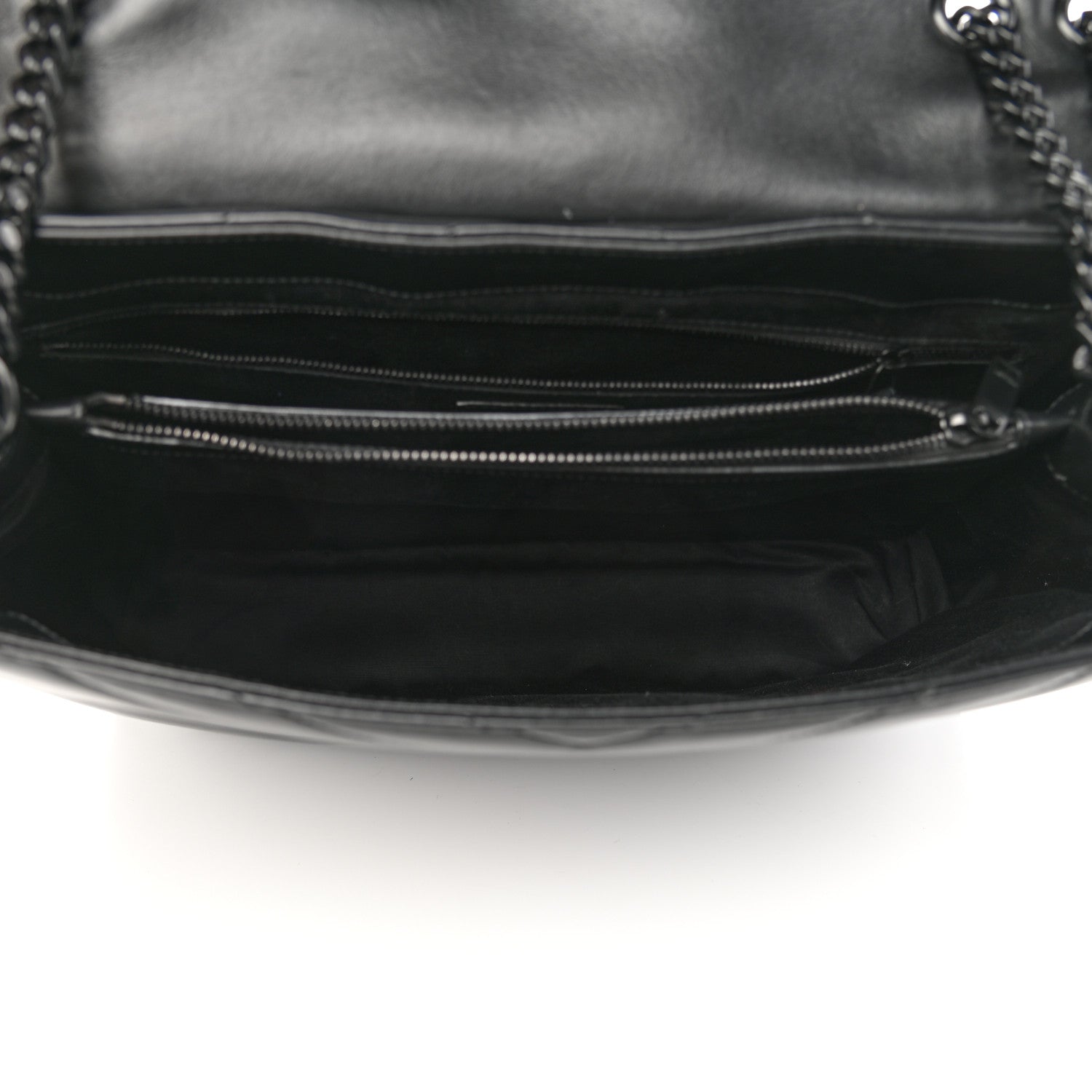 Saint Laurent Calfskin Y Quilted Monogram Large Loulou Chain Satchel Black 5 of 12