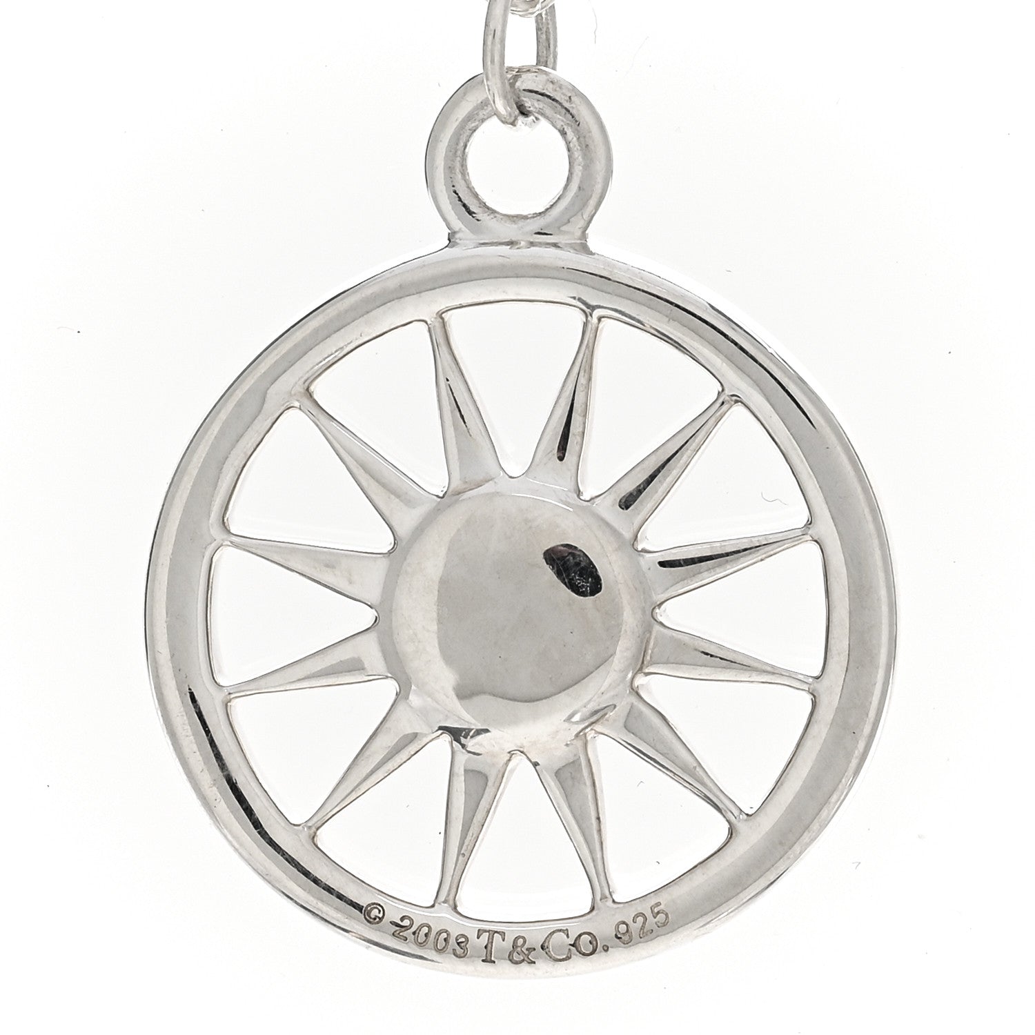 Tiffany Sterling Silver Sun Pendant Necklace 4 of 4