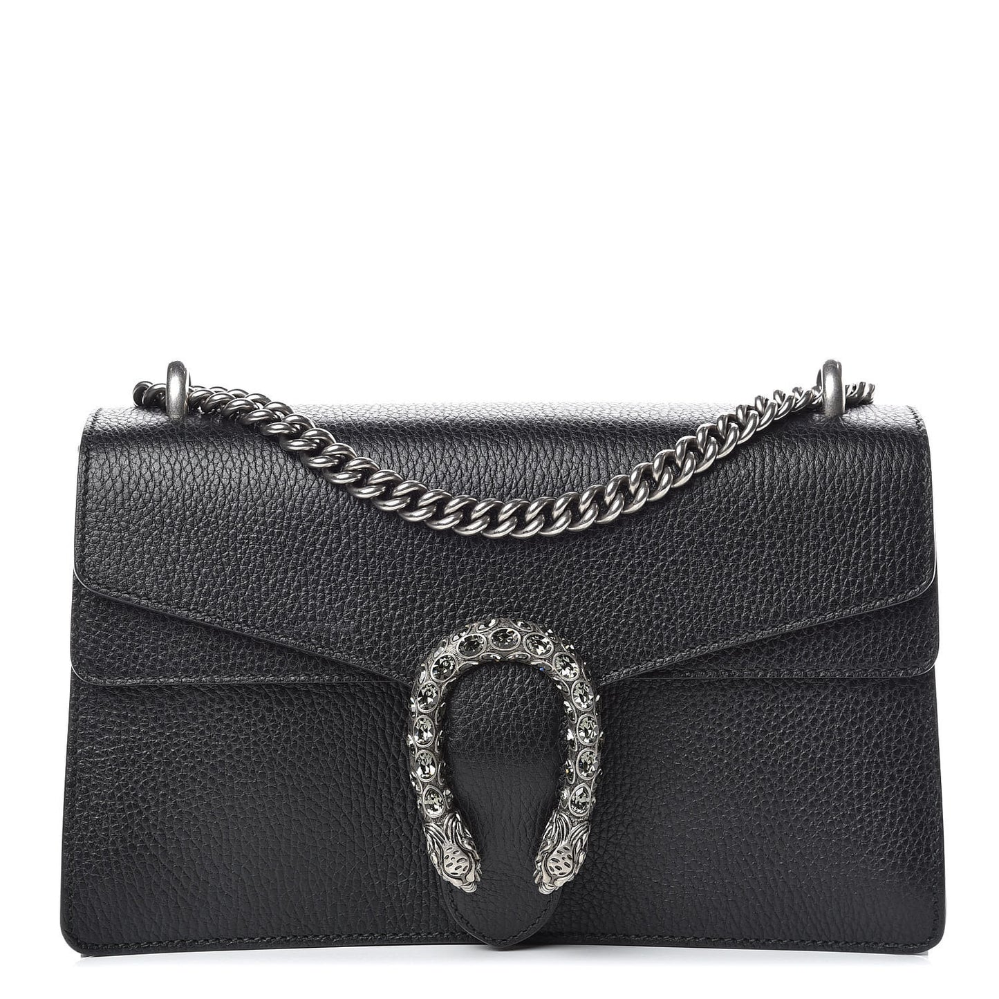 Pebbled Calfskin Small Dionysus Shoulder Bag Black