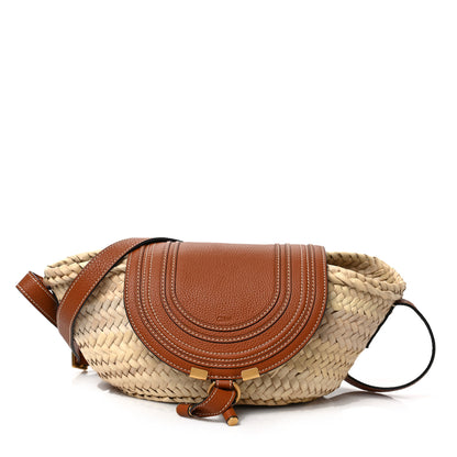 Chloe Raffia Calfskin Marcie Basket Tan 1 of 8