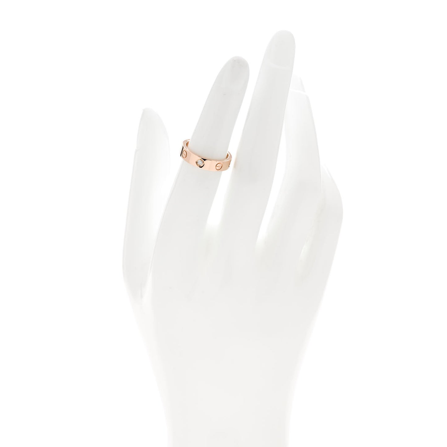 18K Pink Gold Diamond 4mm LOVE Wedding Band Ring 49 4.75