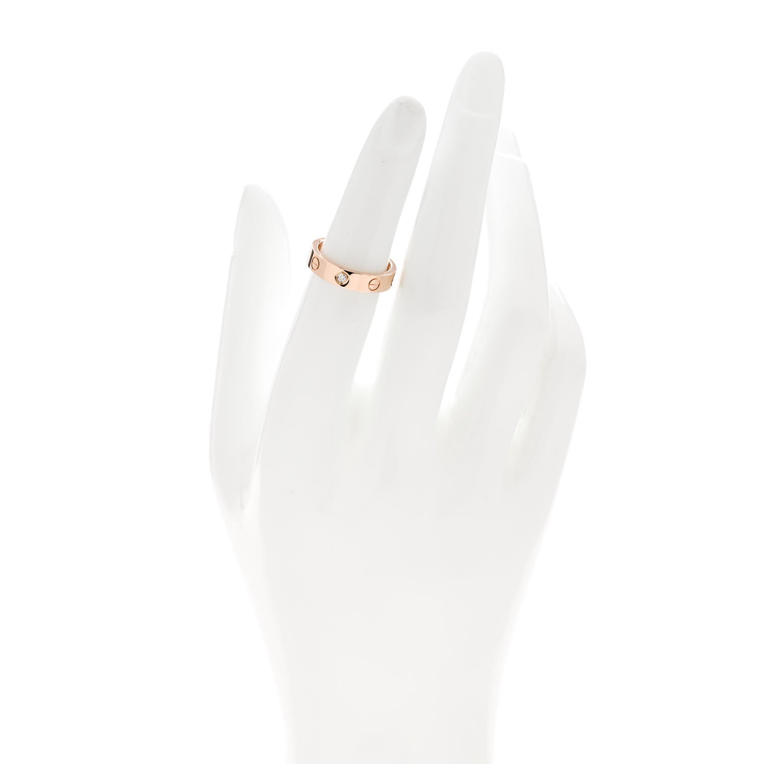 Cartier 18K Pink Gold Diamond 4mm LOVE Wedding Band Ring 49 4.75 2 of 5