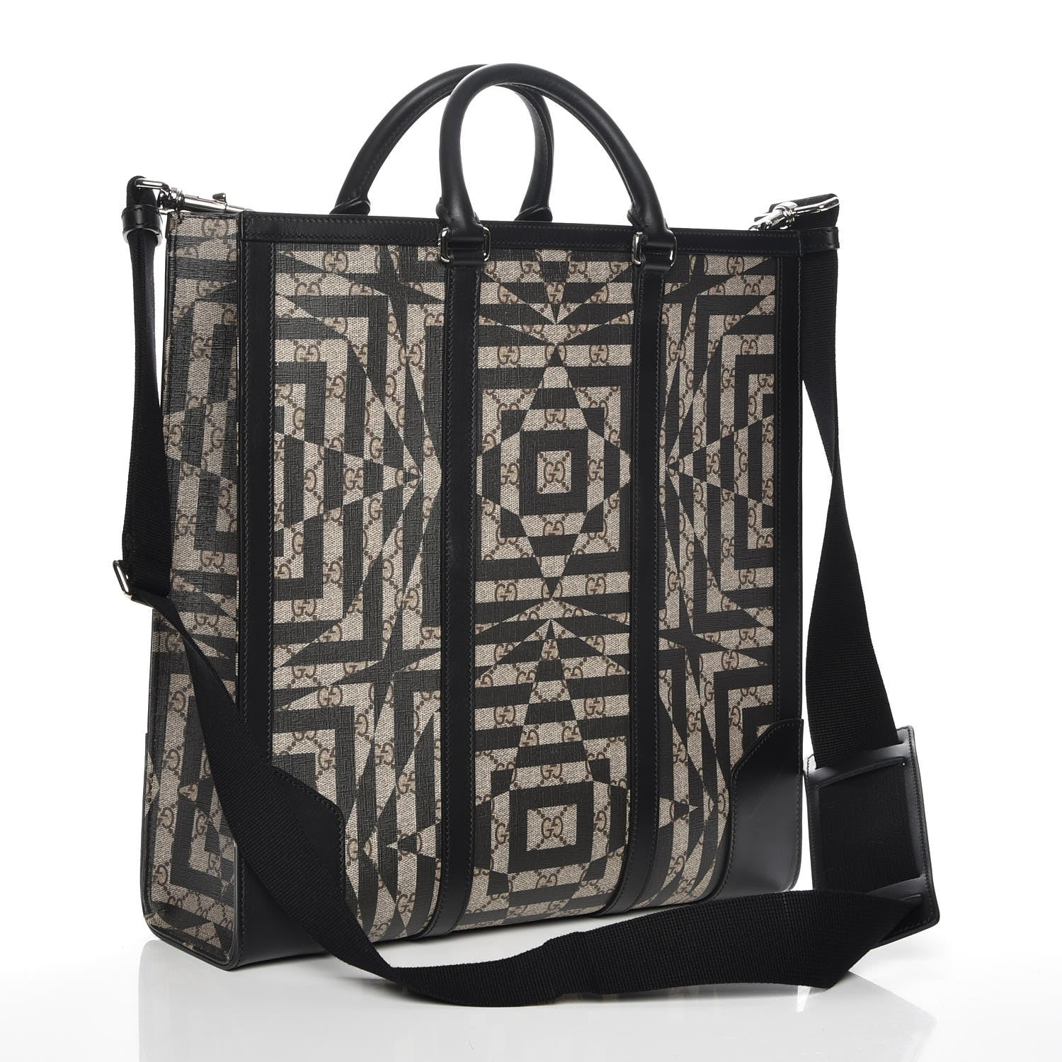 Gucci GG Supreme Monogram Caleido Vertical Tote Black 3 of 8
