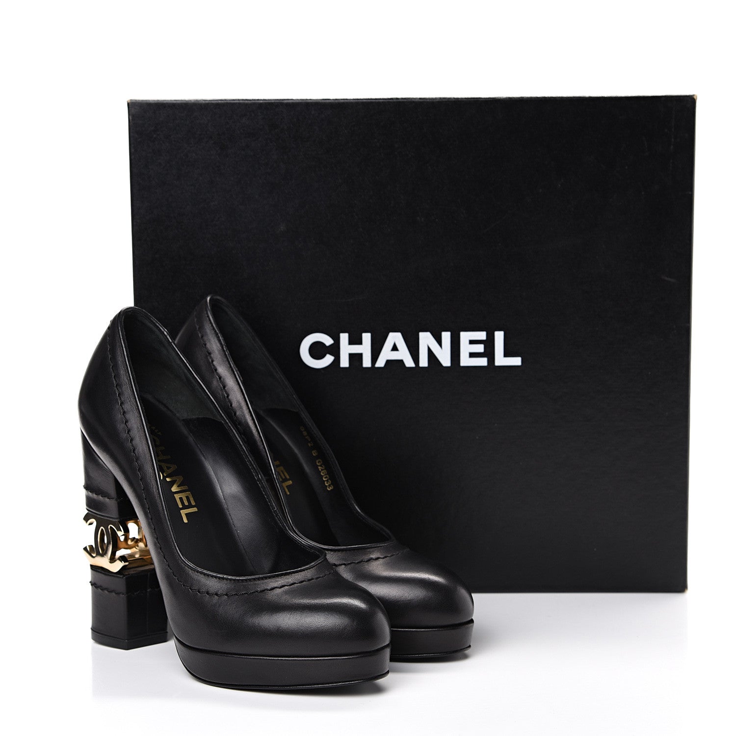 Chanel Calfskin Escarpins CC Pumps 36 Black 12 of 12