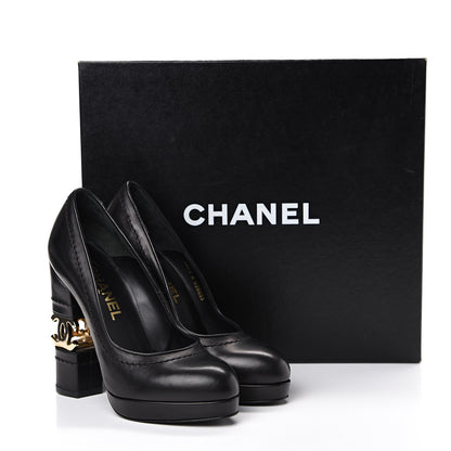 Chanel Calfskin Escarpins CC Pumps 36 Black 12 of 12