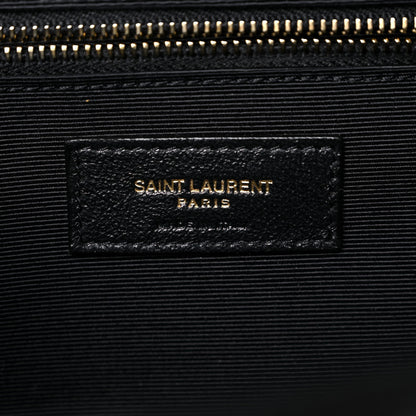 Saint Laurent Grain De Poudre Textured Mixed Matelasse Large Triquilt Monogram Satchel Black 7 of 10