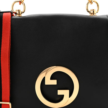 Gucci Roxy Calfskin Web Medium Studded Blondie Shoulder Flap Bag Black 8 of 10