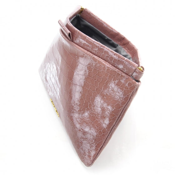 Crocodile Embossed Leather St Cocco Lux Clutch Bag