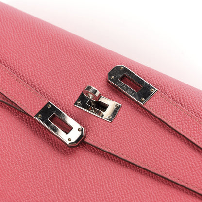 Hermes Epsom Kelly Longue Wallet Rose Azalee 10 of 10