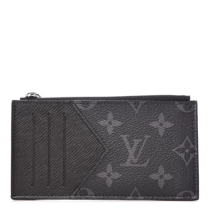Louis Vuitton Monogram Eclipse Taiga Coin Card Holder 1 of 7