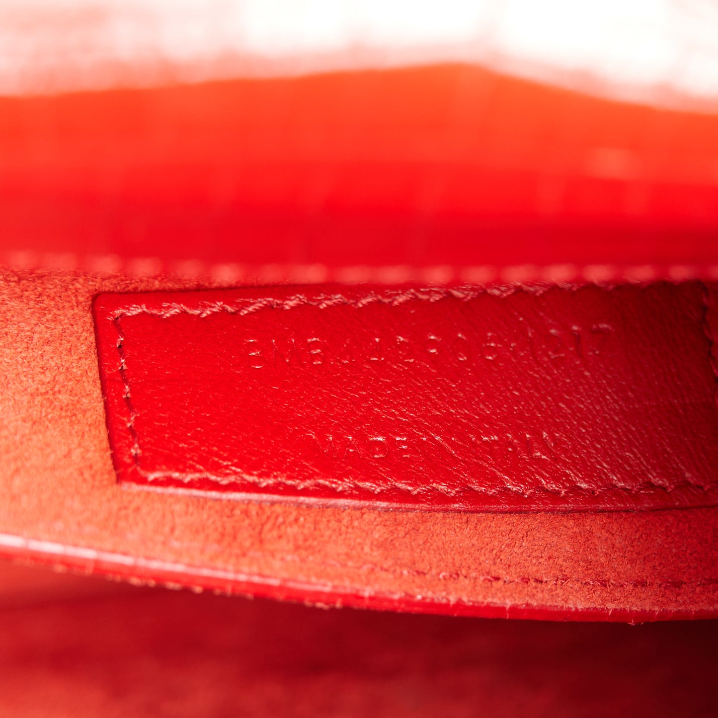 Calfskin Crocodile Embossed Medium Monogram Sunset Rouge Eros