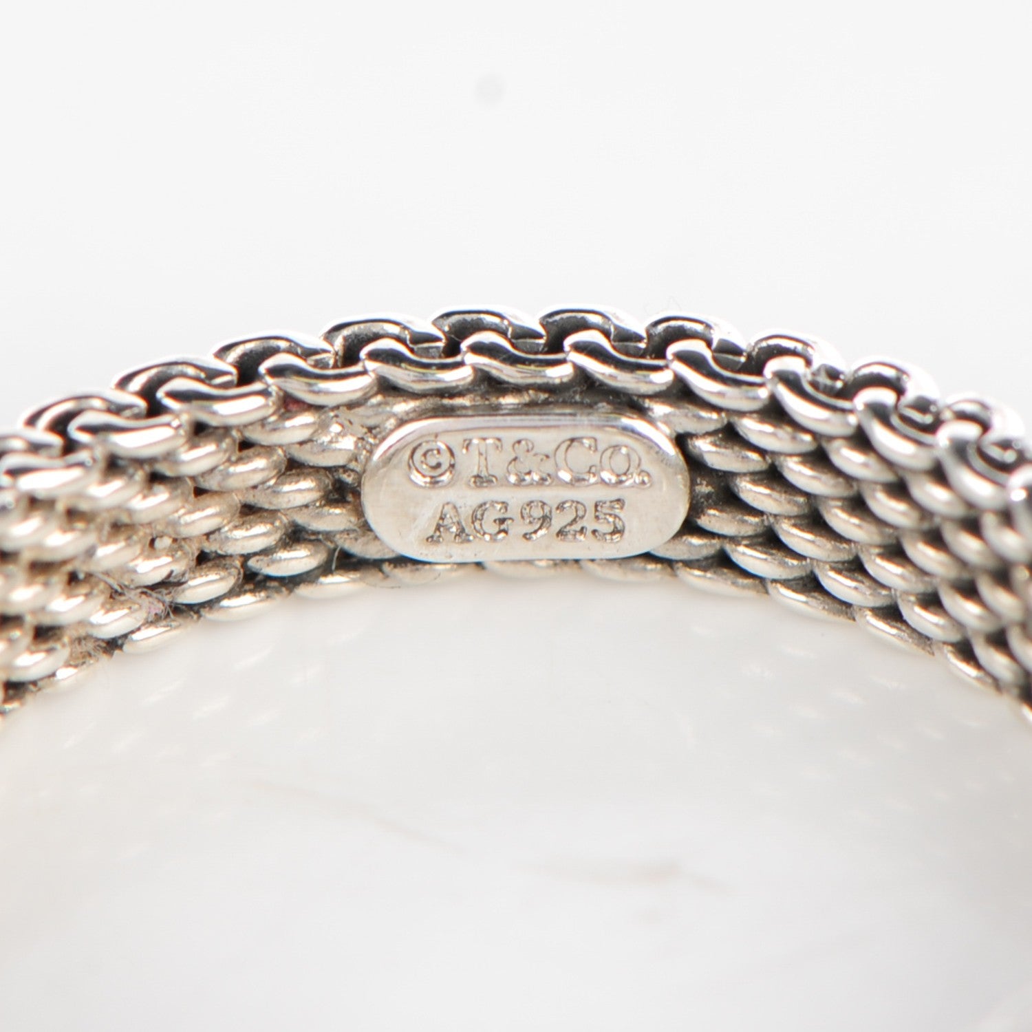 Tiffany Sterling Silver Diamond Narrow Somerset Ring 49 4.75 4 of 5