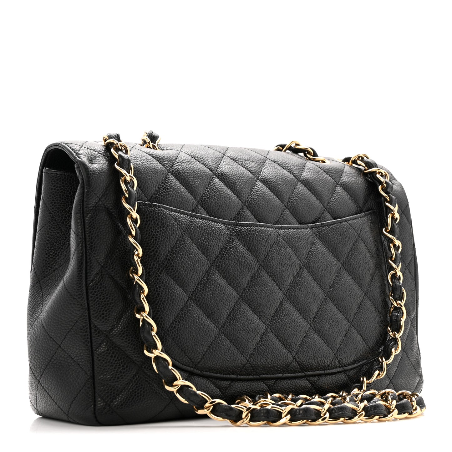 Caviar Quilted Jumbo Single Flap Black