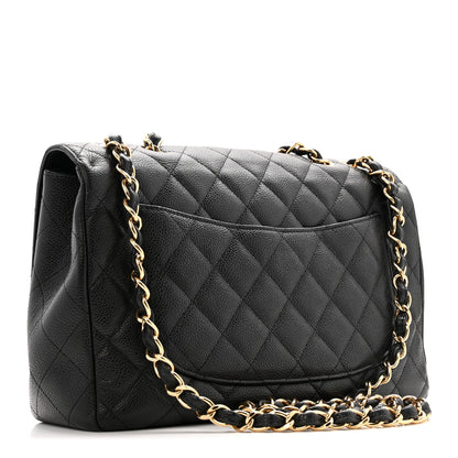 Chanel Caviar Quilted Jumbo Single Flap Black 3 of 12