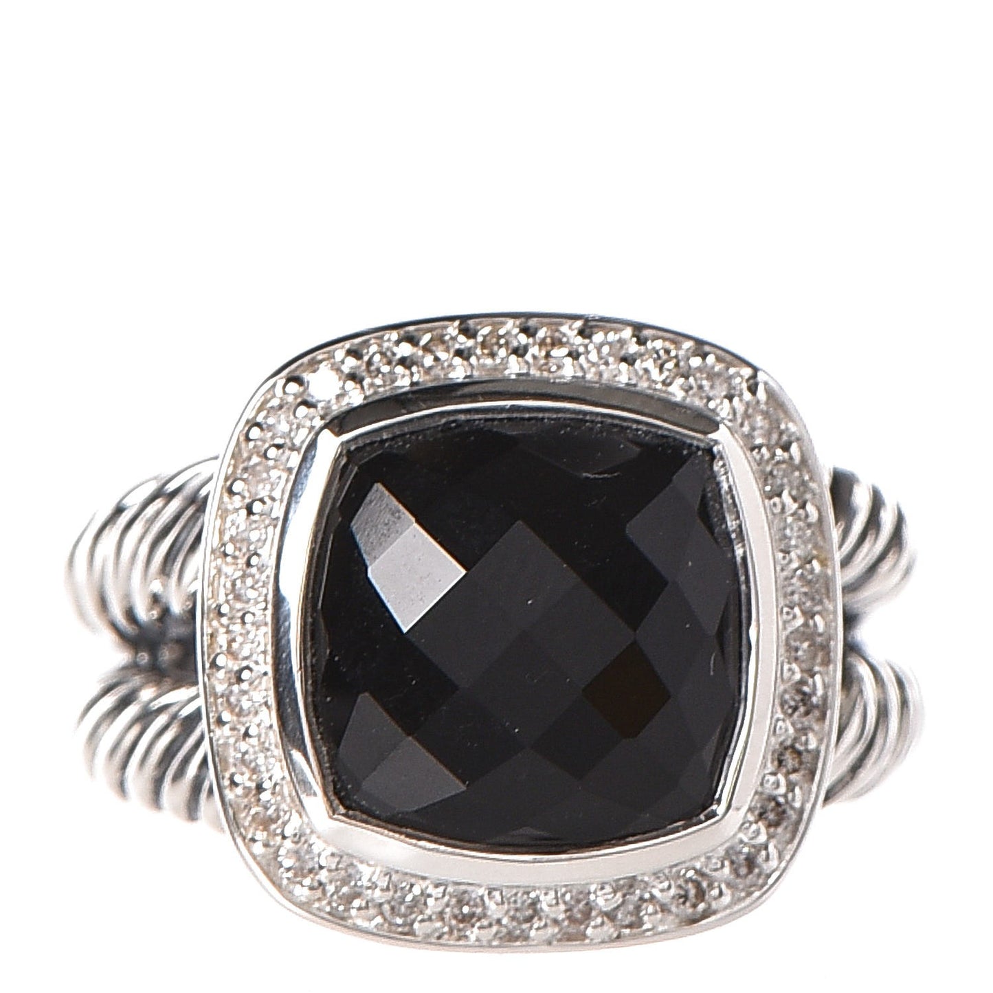 Sterling Silver Diamond Black Onyx 11mm Albion Ring 54 7