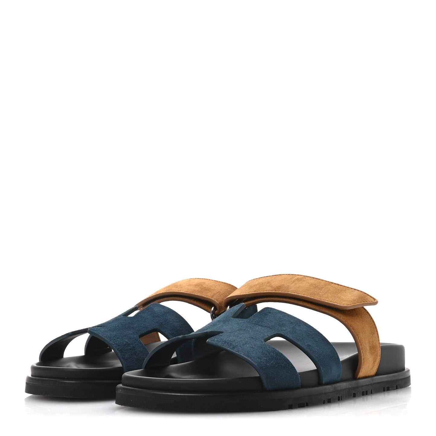 Suede Goatskin Womens Chypre Sandals 38.5 Vert Mousse Naturel