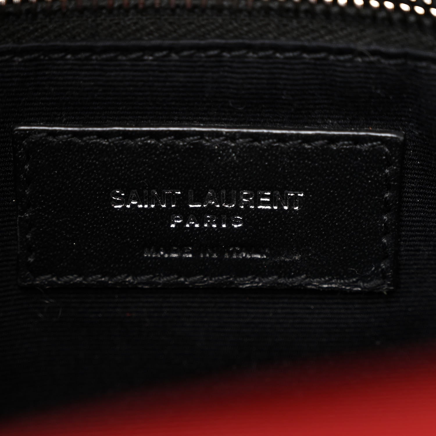 Saint Laurent Lambskin Quilted Small Loulou Puffer Monogram Chain Satchel Red 6 of 11