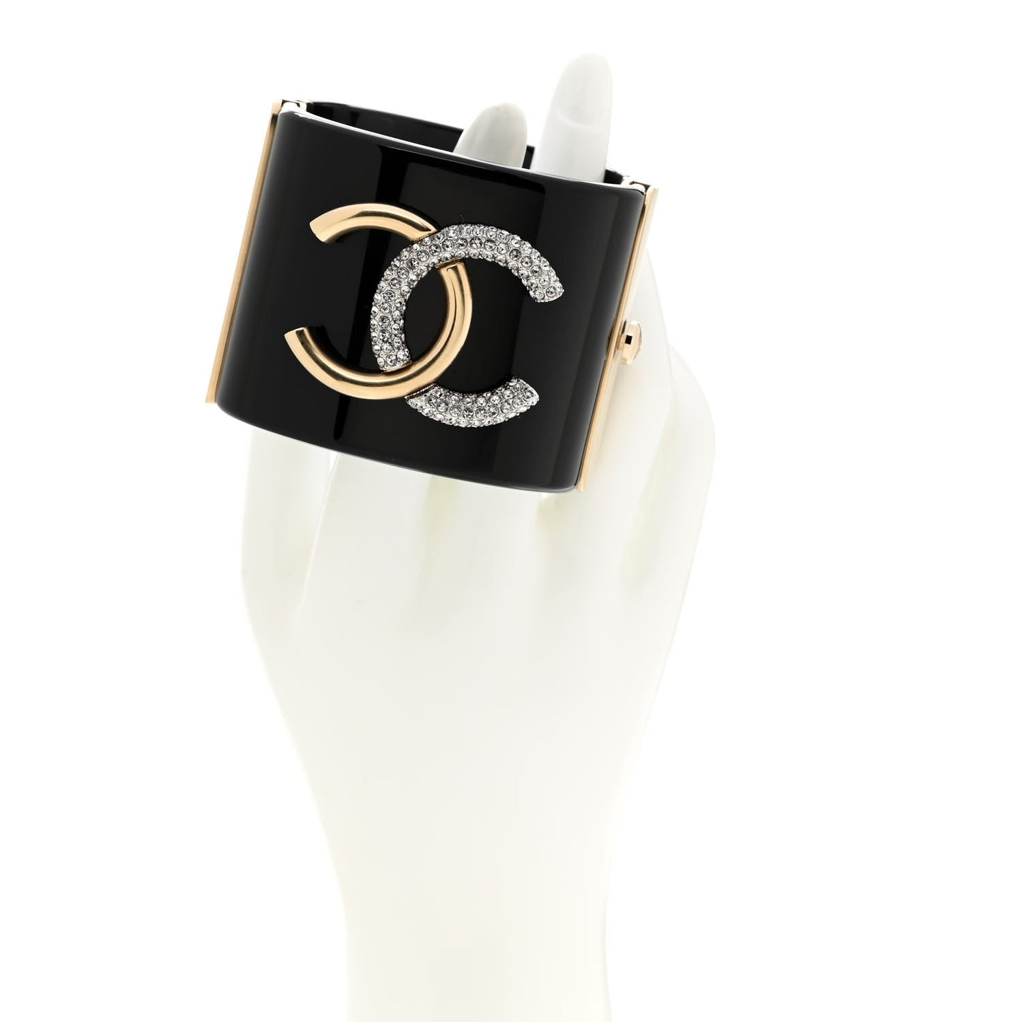 Resin Crystal Love In ParisCC Cuff Black
