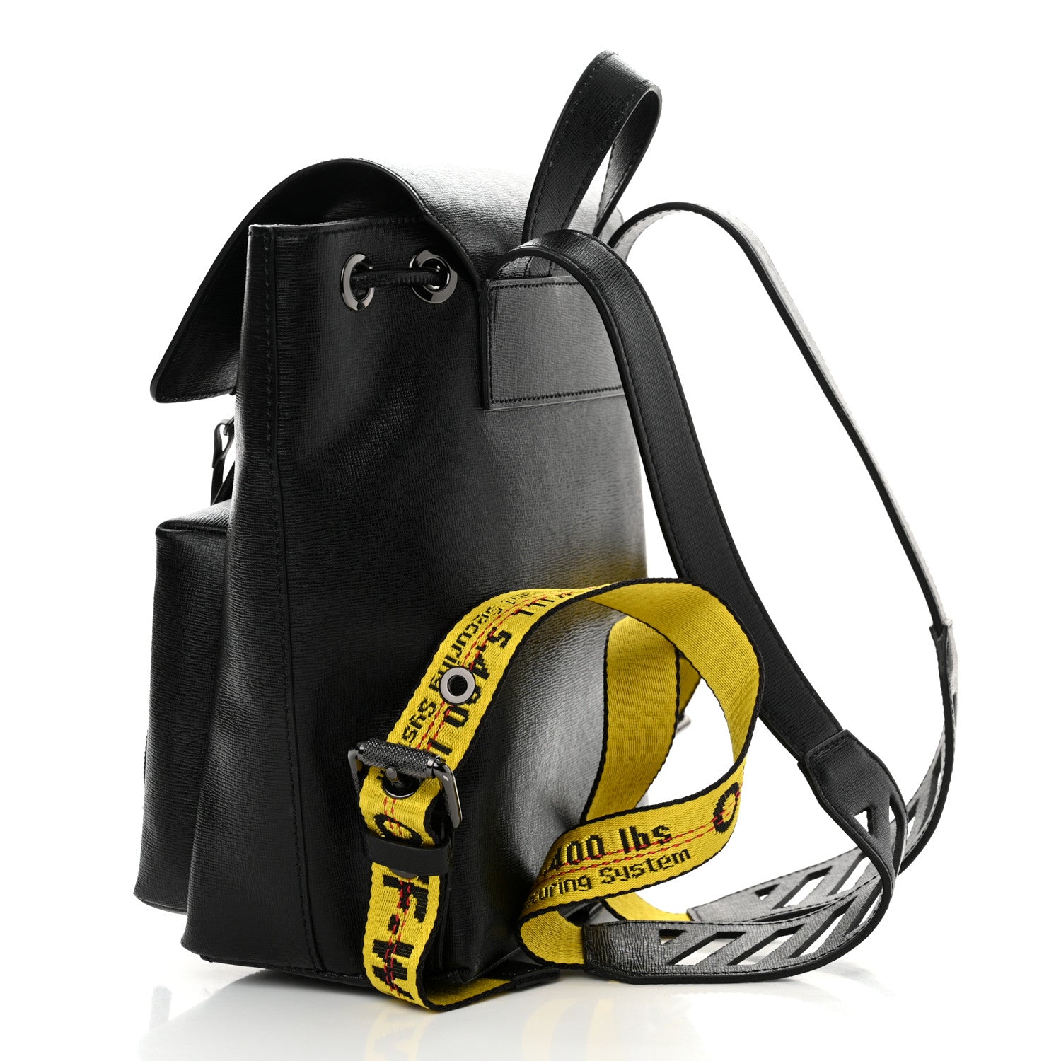 Off-White Saffiano Diag Backpack Black White 3 of 12