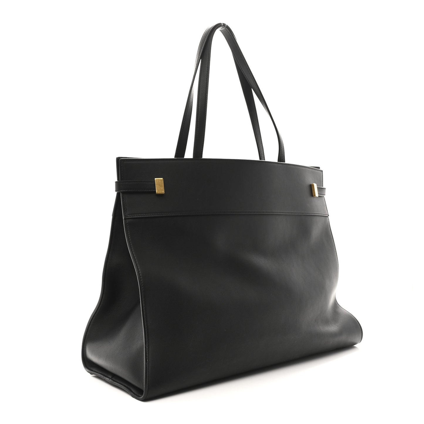 Calfskin Medium Manhattan Shopper Tote Black