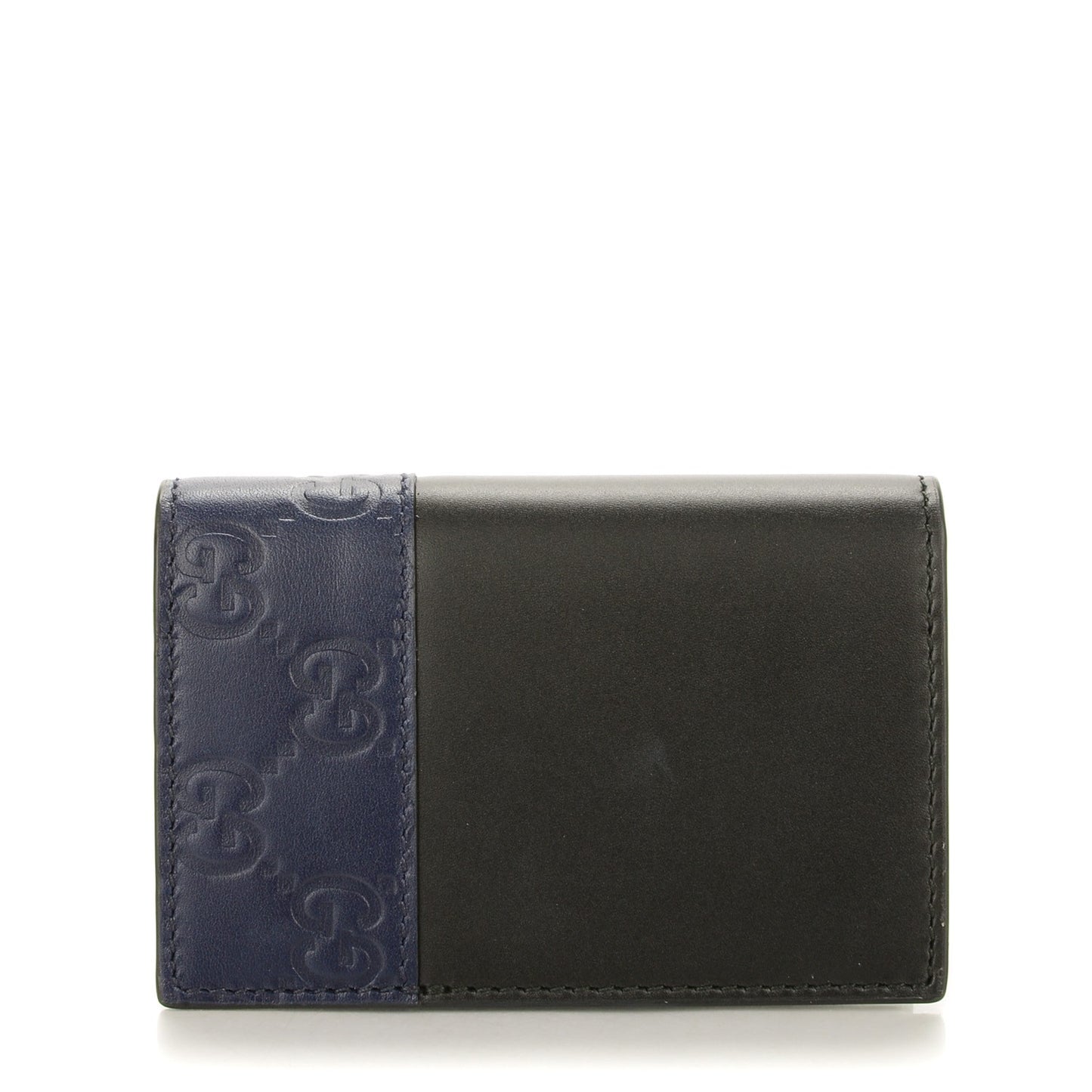 Guccissima Bi-Fold Card Case Black Blue