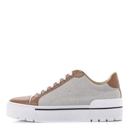 Hermes Canvas Calfskin Womens Voltage Sneakers 41 Prunoir Naturel 1 of 10