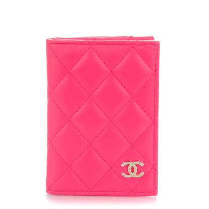 Chanel Lambskin Quilted Card Holder Wallet Fuchsia 1 of 7