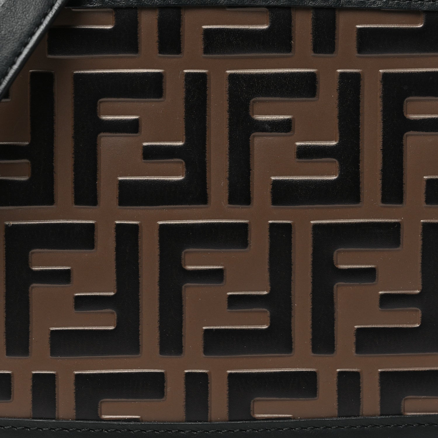 Fendi Vitello Century Bi-Color FF 1974 Embossed Mini Camera Case Maya Black 8 of 11