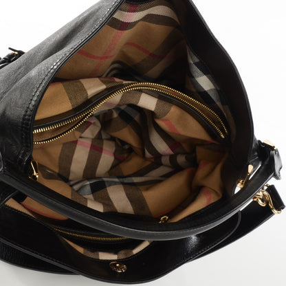 Burberry Soft Lambskin Bridle Calfskin Medium Gosford Hobo Black 5 of 8
